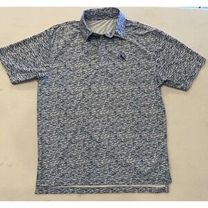 GenTeal Blue Golf Brr Performance Polo Blue Ripple Effect Print Logo Not Genteal